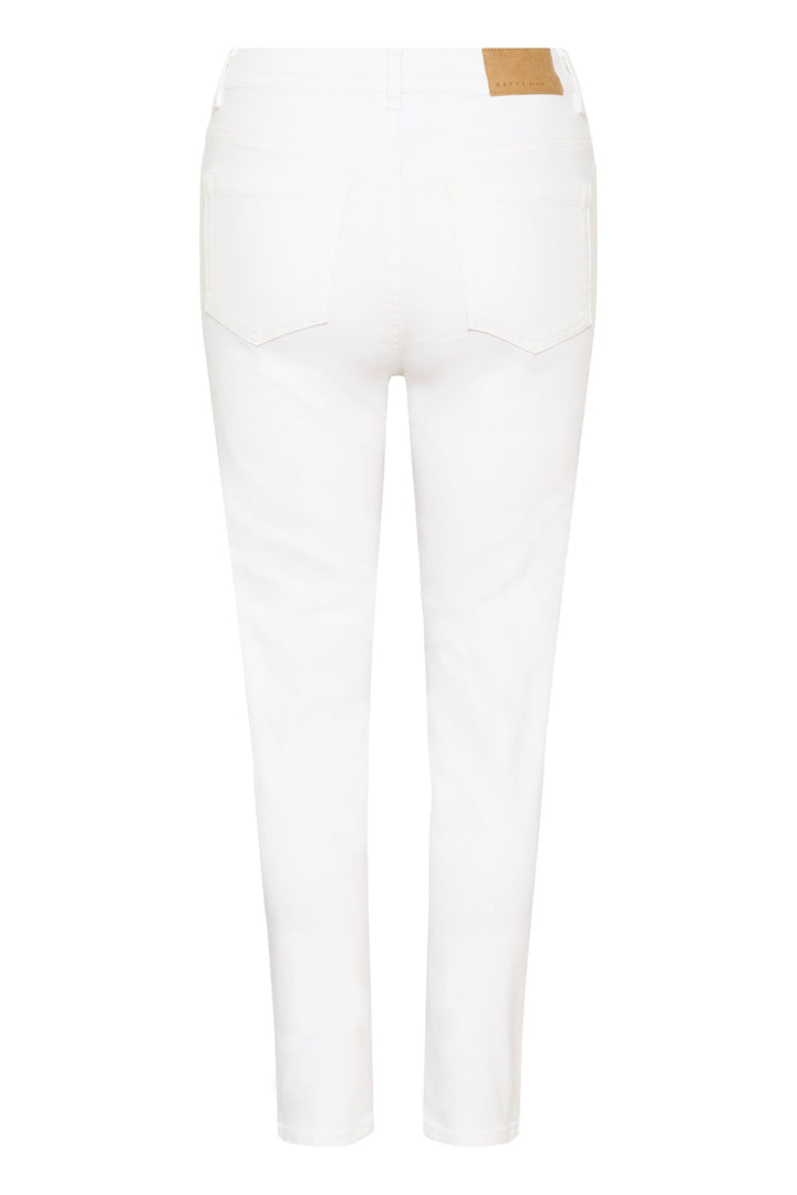 Jean Willow coupe droite à taille régulière - vue arrière blanche montrant les détails classiques et la coupe droite élégante.