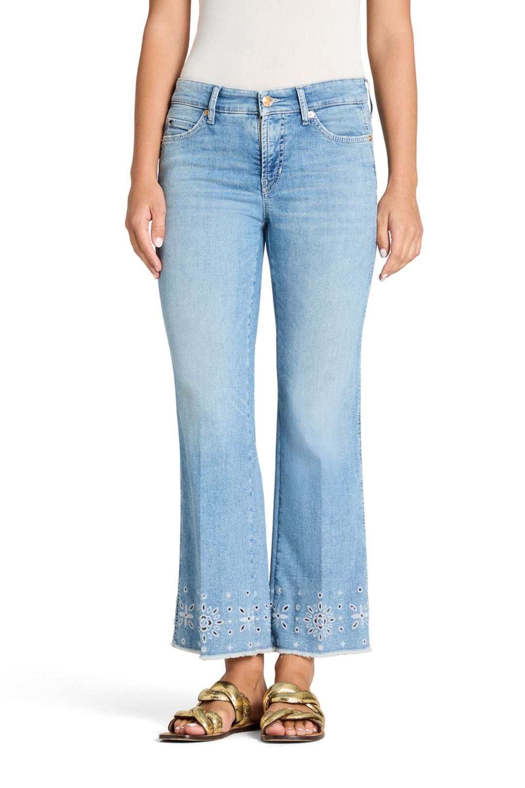 Jeans à motif brodé Francesca
