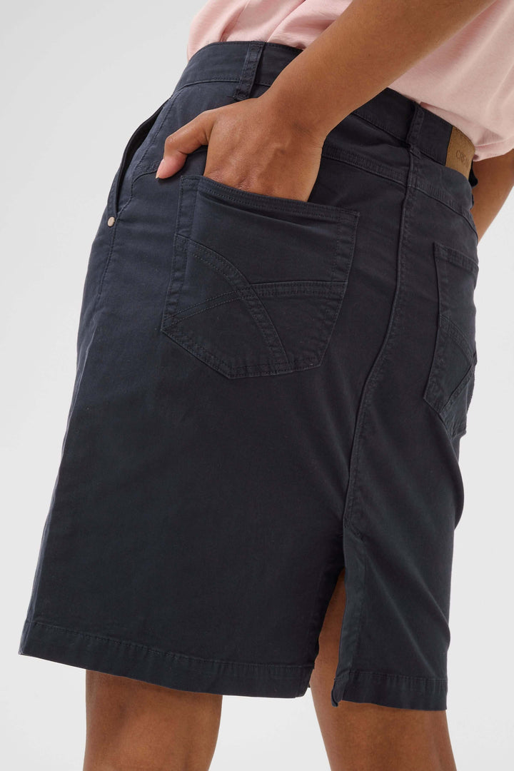 Jupe Berte droite courte avec poches latérales et taille passants