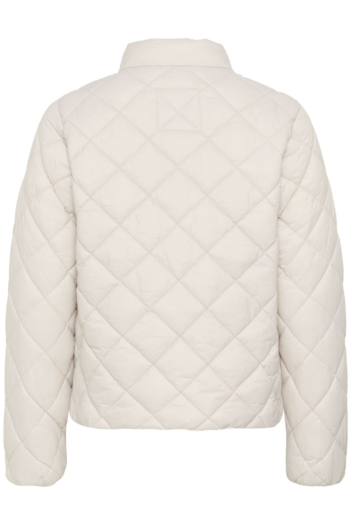 Manteau Olia matelassé à col montant vu de dos, style épuré et moderne, idéal pour les journées plus fraîches.