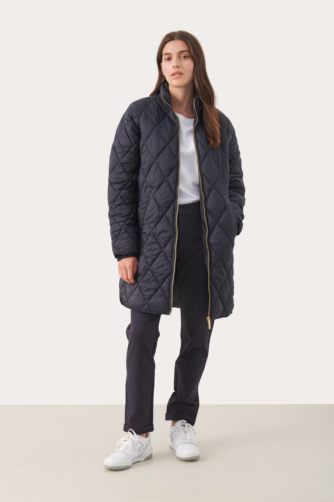 Manteau matelassé à losanges