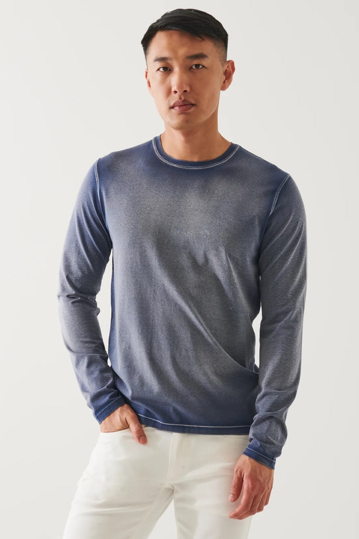 Long-sleeve pima cotton T-shirt