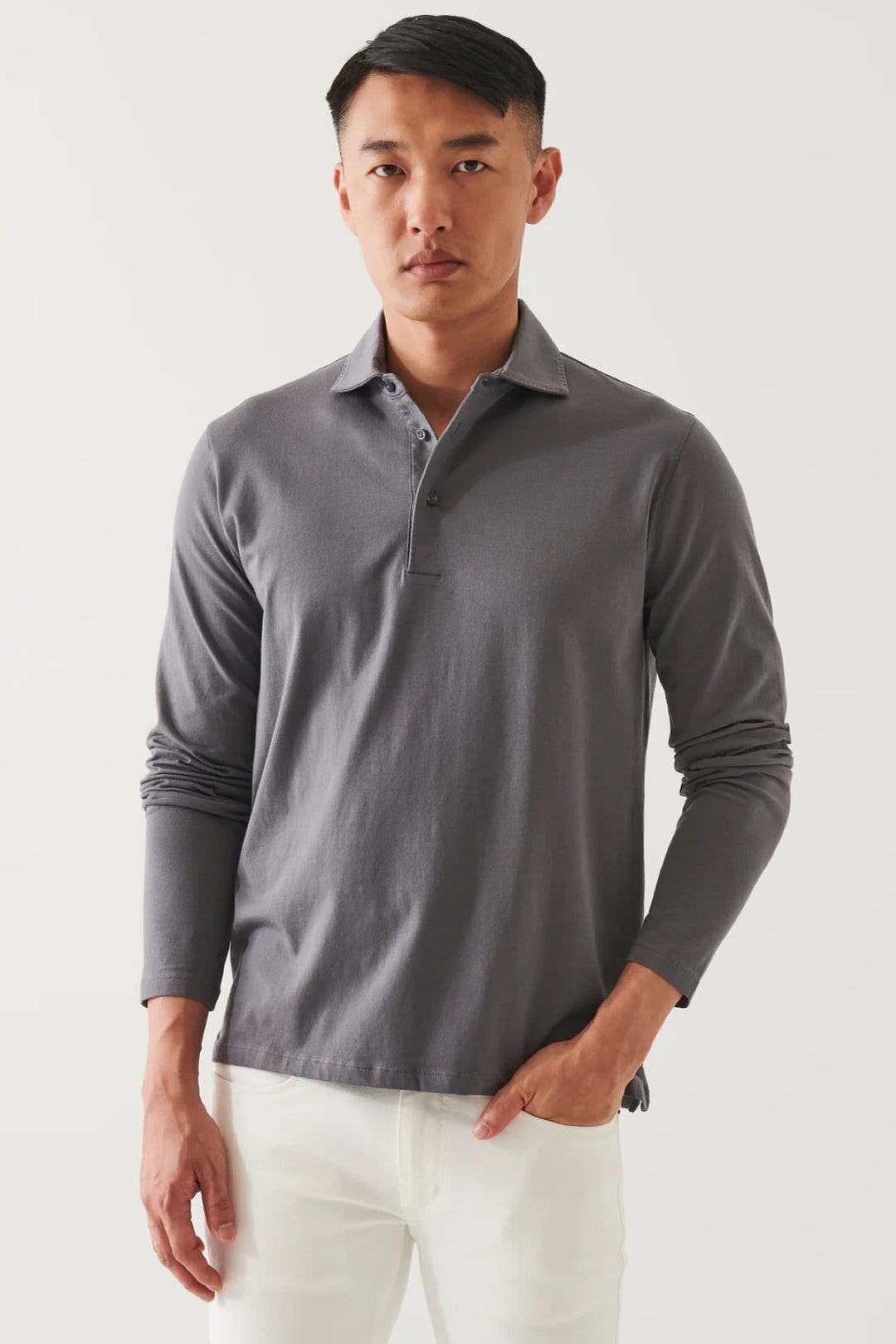 Polo de coton stretch manches longues Homme - Hauts - Polo - Polo ml Patrick Assaraf