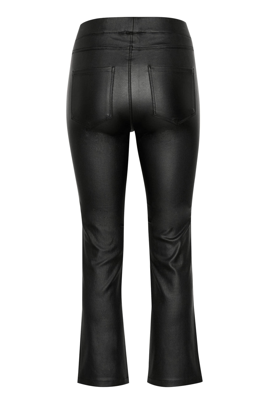 Pantalon Ada en simili cuir noir, coupe ajustée, s&