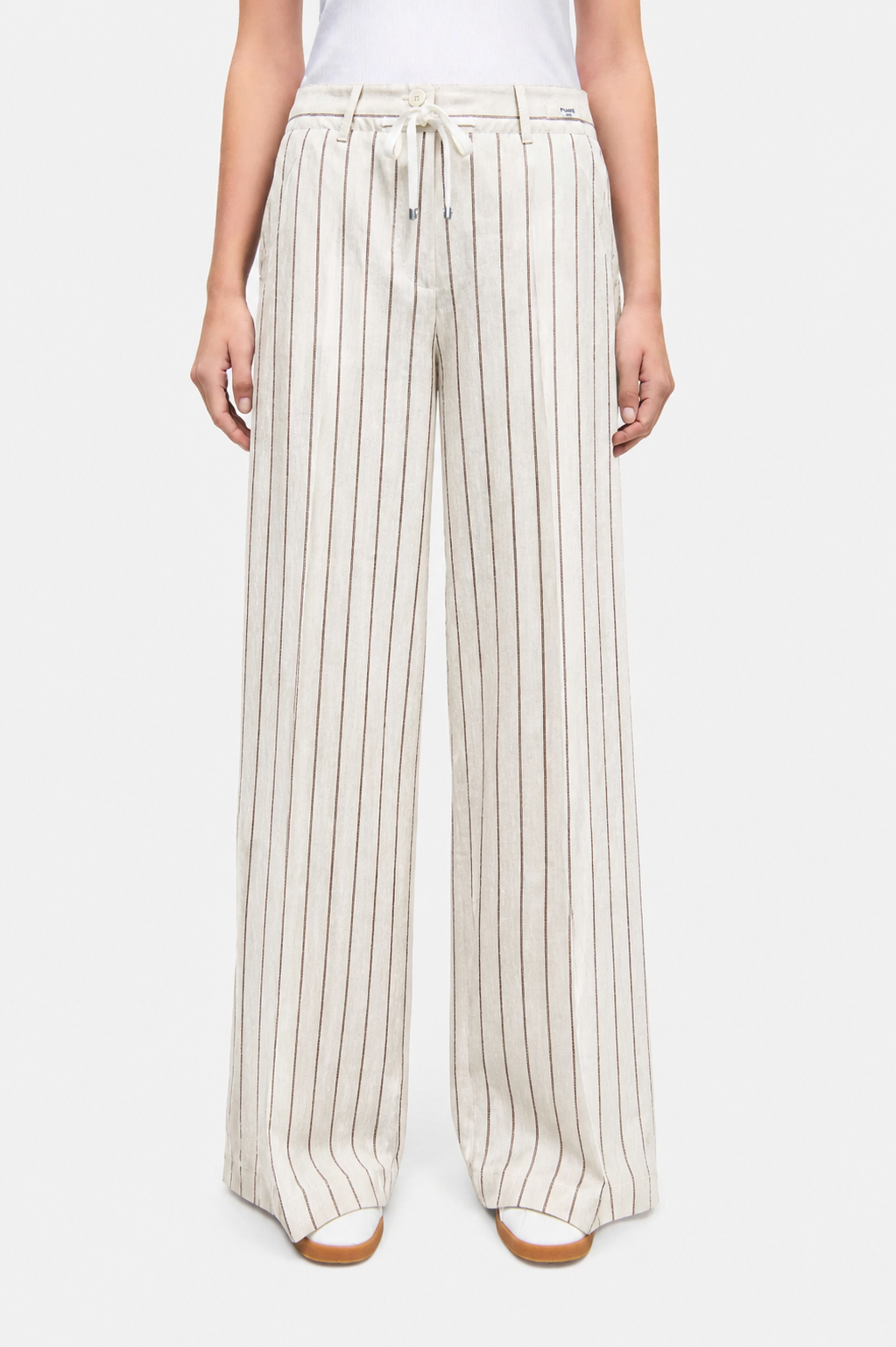 Adrienne flowing striped pants with a drawstring at Size