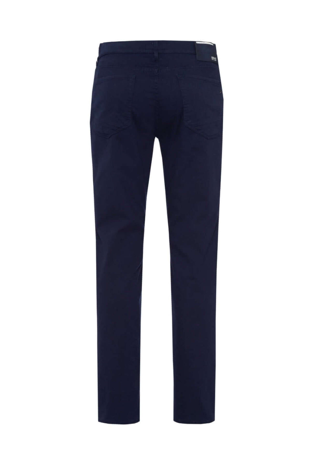 Pantalon décontracté à jambe droite en tissu extensible, vue arrière, taille élastique avec cordon ajustable.