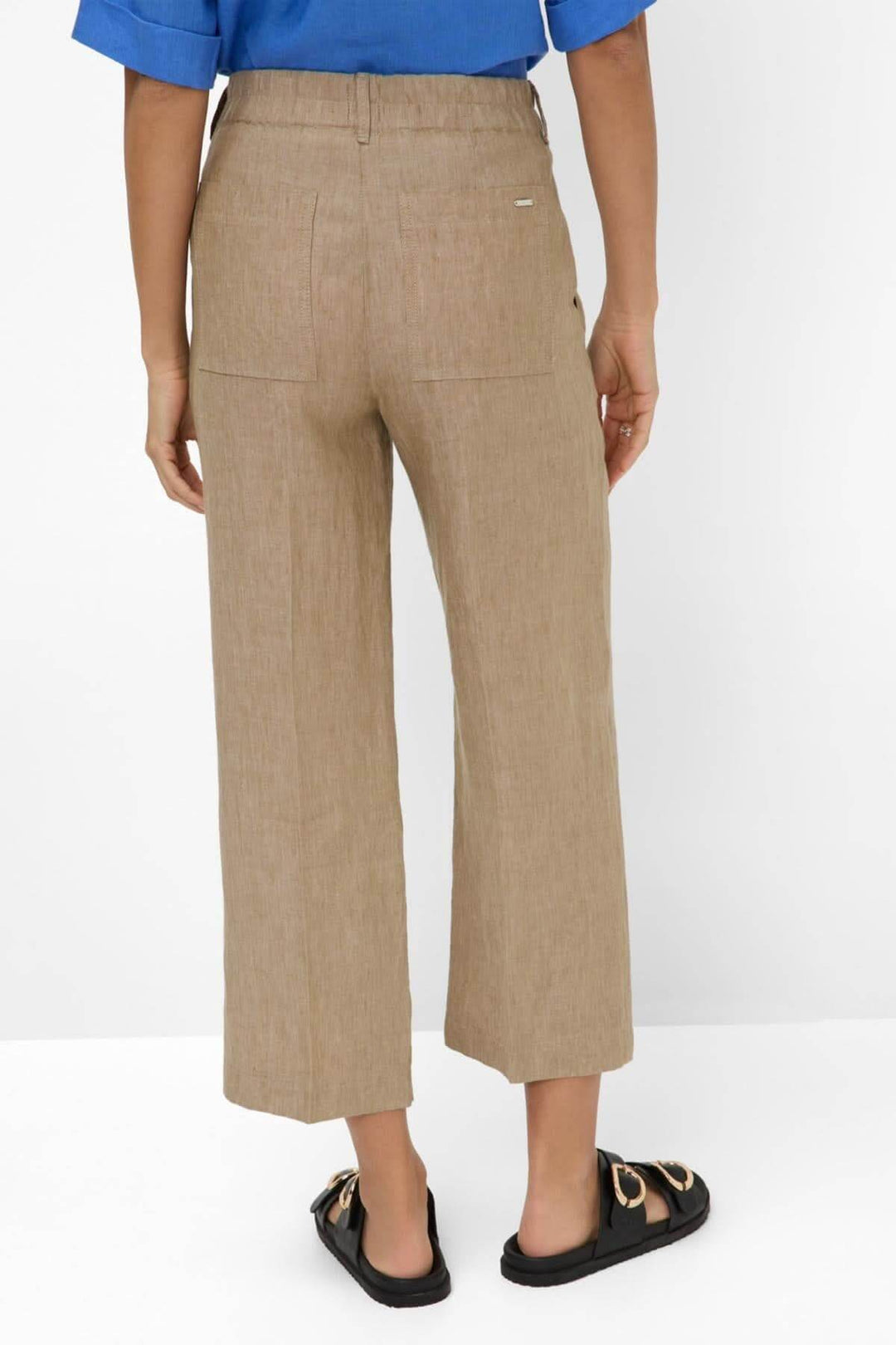 Pantalon en lin MAINE S pour femmes, vue arrière, avec poches et jambes larges, tendance décontractée.