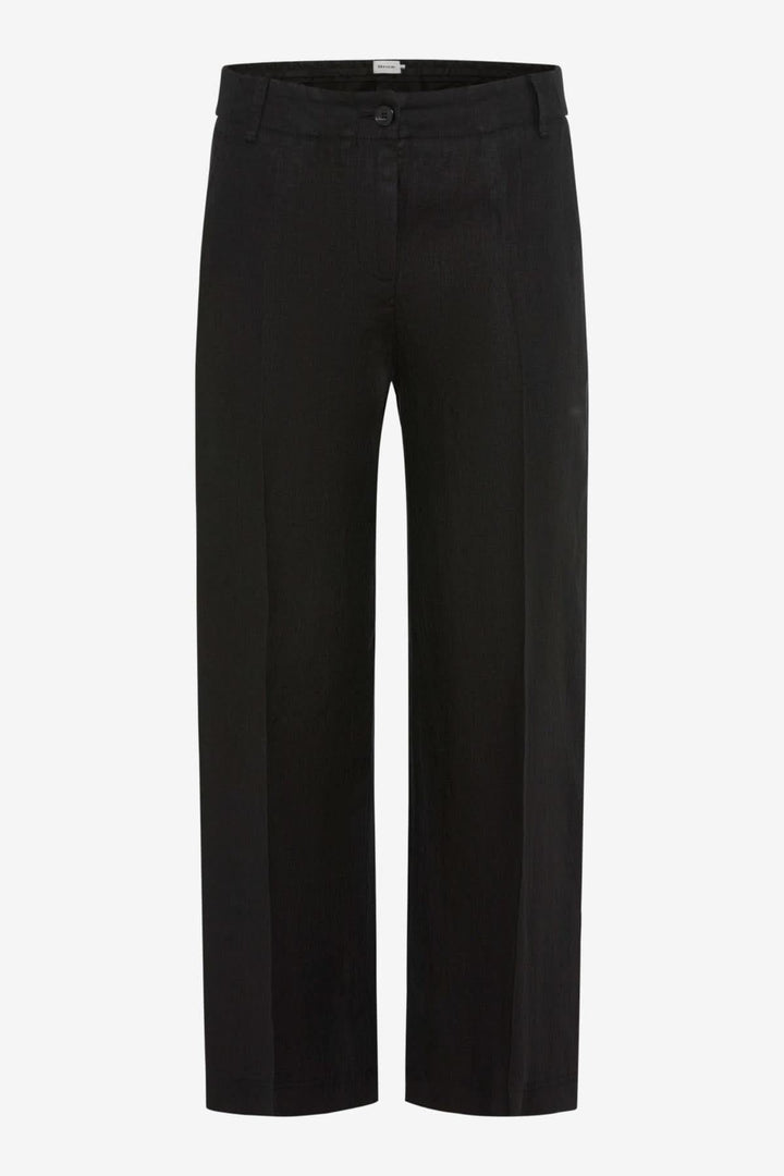 Pantalon en lin MAINE S pour femmes, large et décontracté, poche arrière sportive.