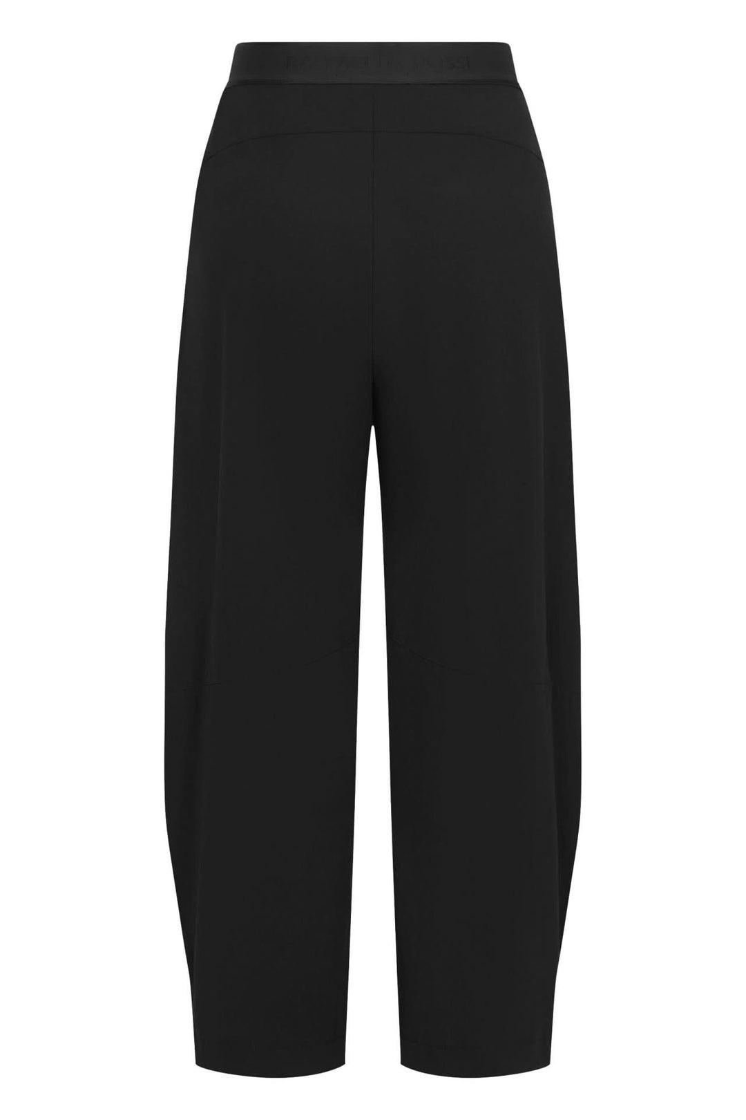 Pantalon fluide à jambe large, silhouette moderne et élégante, tissu fluide noir, idéal pour un look sophistiqué et confortable.