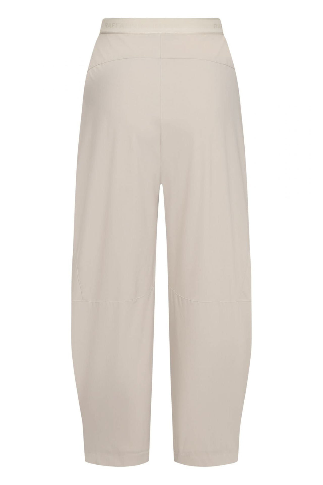 Pantalon fluide à jambe large beige avec taille structurée pour un look moderne et confortable.