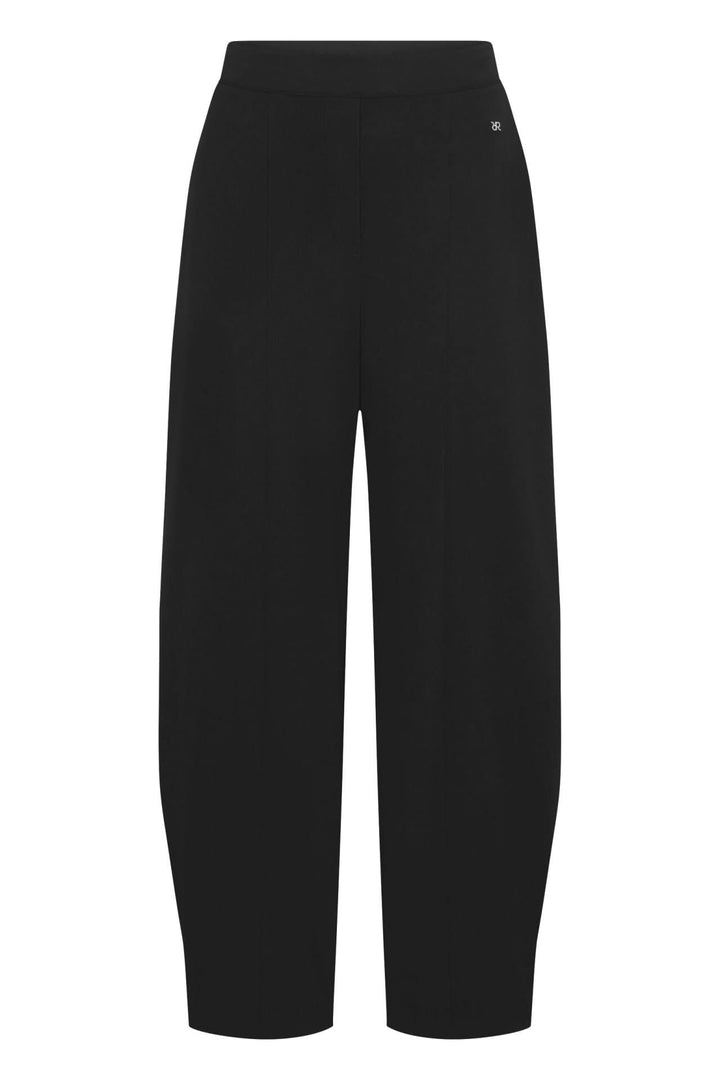 Pantalon fluide à jambe large noir, silhouette élégante et moderne, idéal pour le bureau ou un look décontracté.
