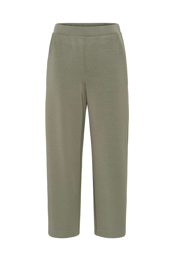 Pantalon à jambe large Gincette en tissu souple et extensible, coupe ample et droite offrant confort et style élégant.