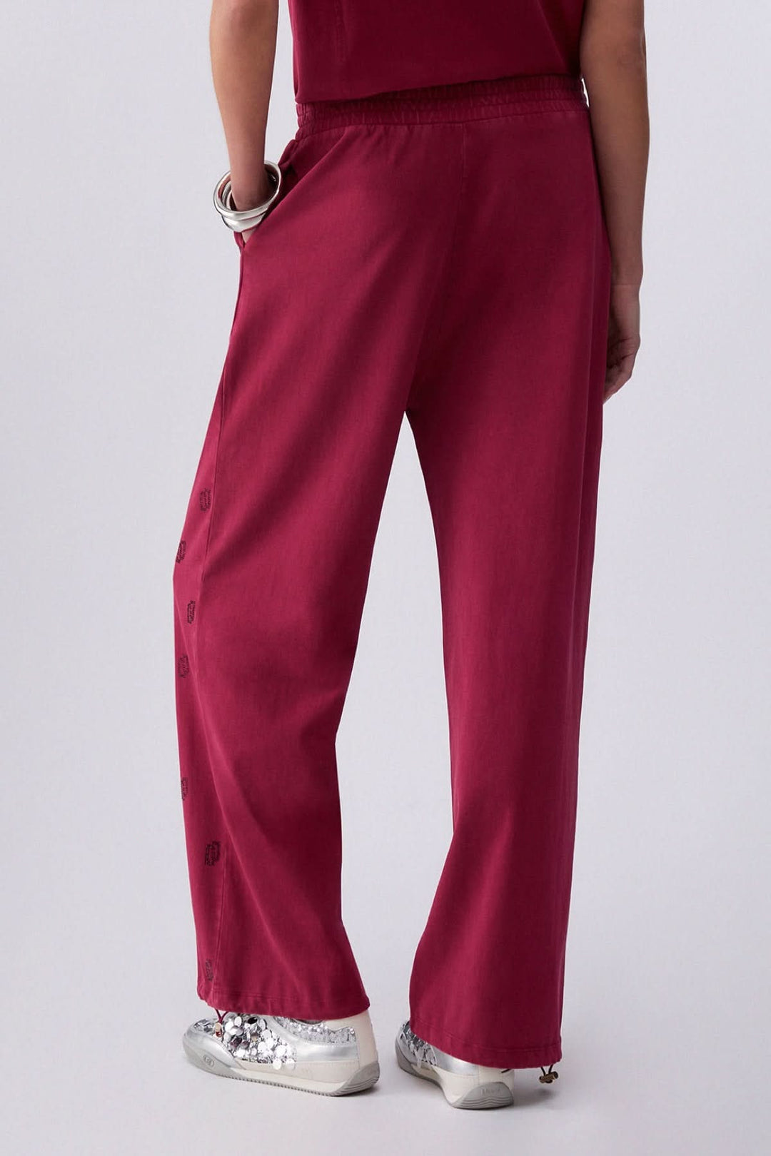 Printed wide-leg jogging pants
