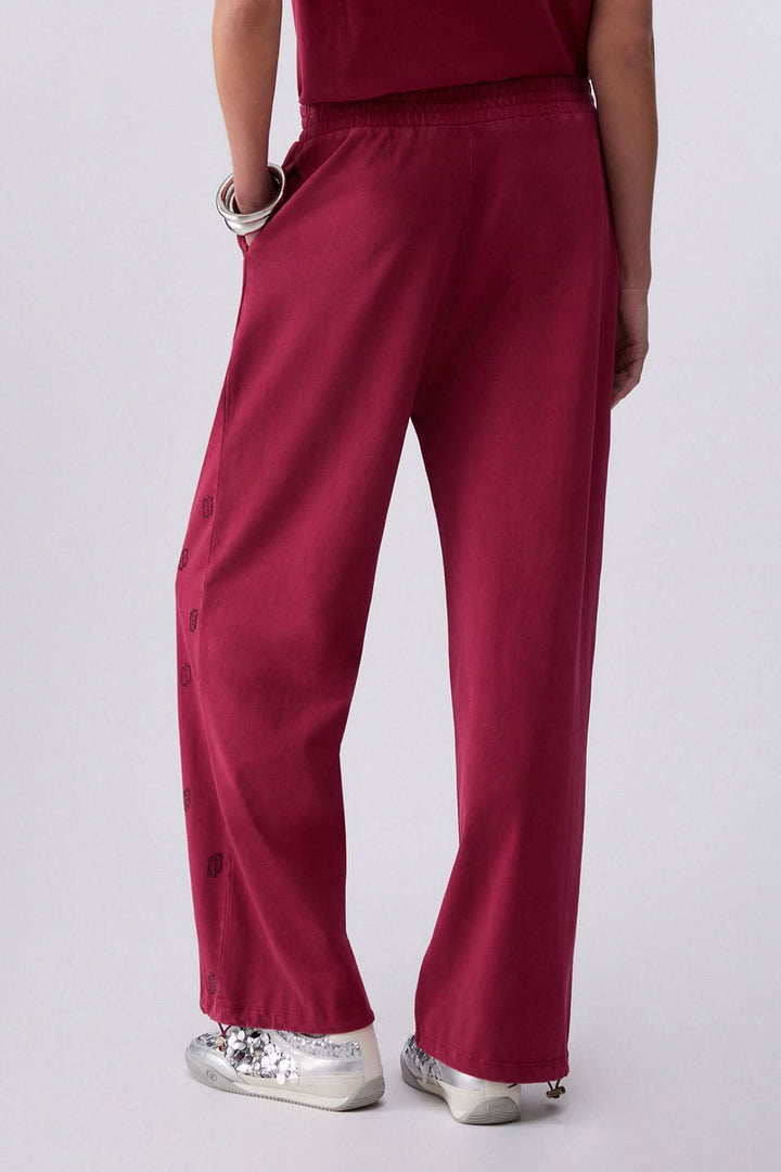Printed wide-leg jogging pants