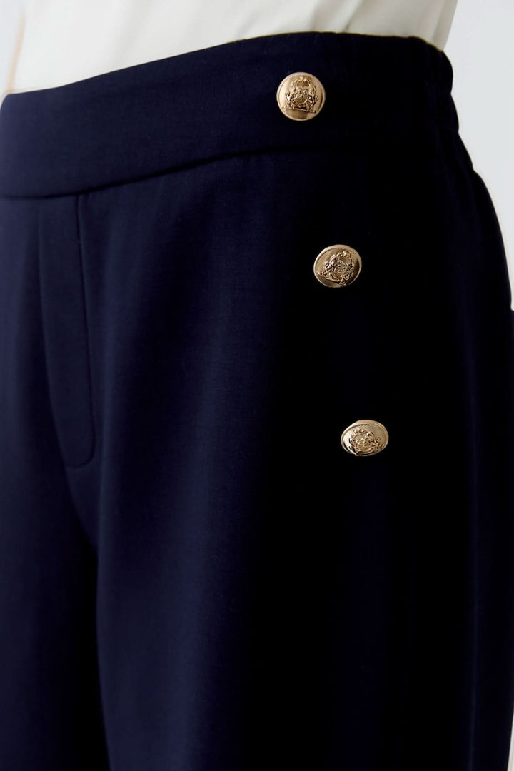 Pantalon large à boutons décoratifs avec détail marin élégant