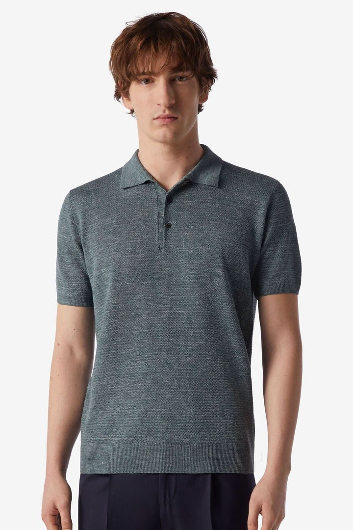 Polo à boutons en lin et soie pour homme, élégant et confortable, idéal pour l&