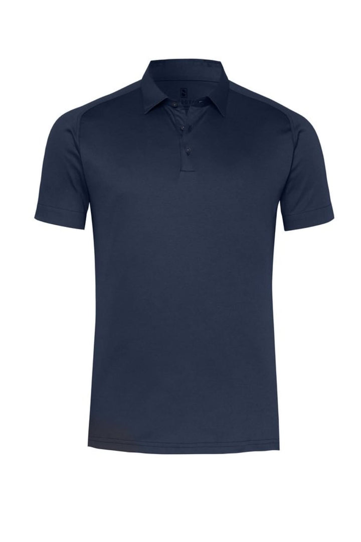 Polo manches courtes performance épuré pour un style moderne et confortable, disponible en couleur bleue foncée pour toutes occasions.