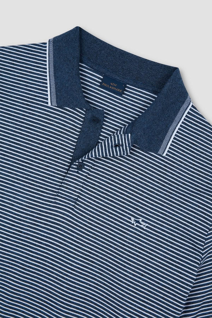 Polo rayé en coton piqué Jaspe avec broderie discrète et motifs élégants, parfait pour l&