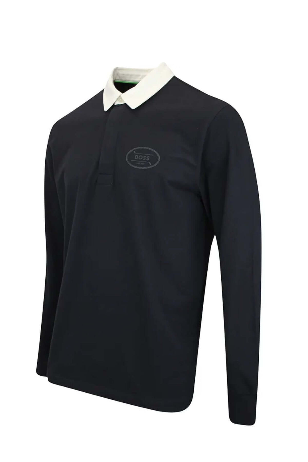 Polo rugby Percy - Polo BOSS Golf Lifestyle, col contrastant, logo golf ton sur ton, jersey de coton avec élasthanne, confort optimal.