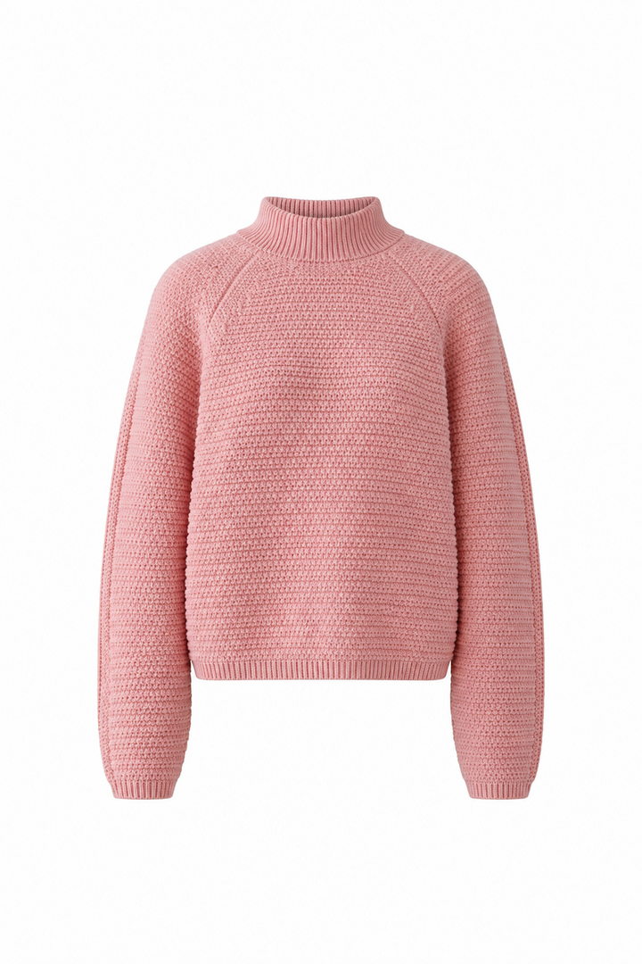 Textured Knit Turtleneck Sweater