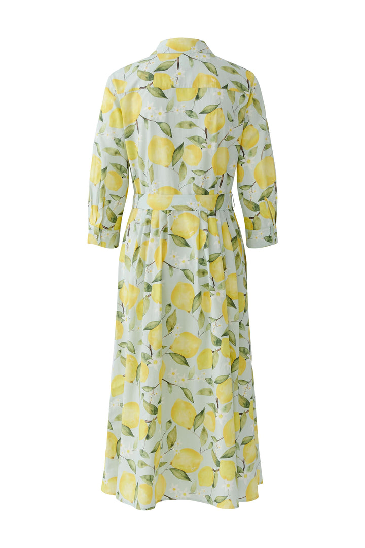 Midi shirt dress with lemon print