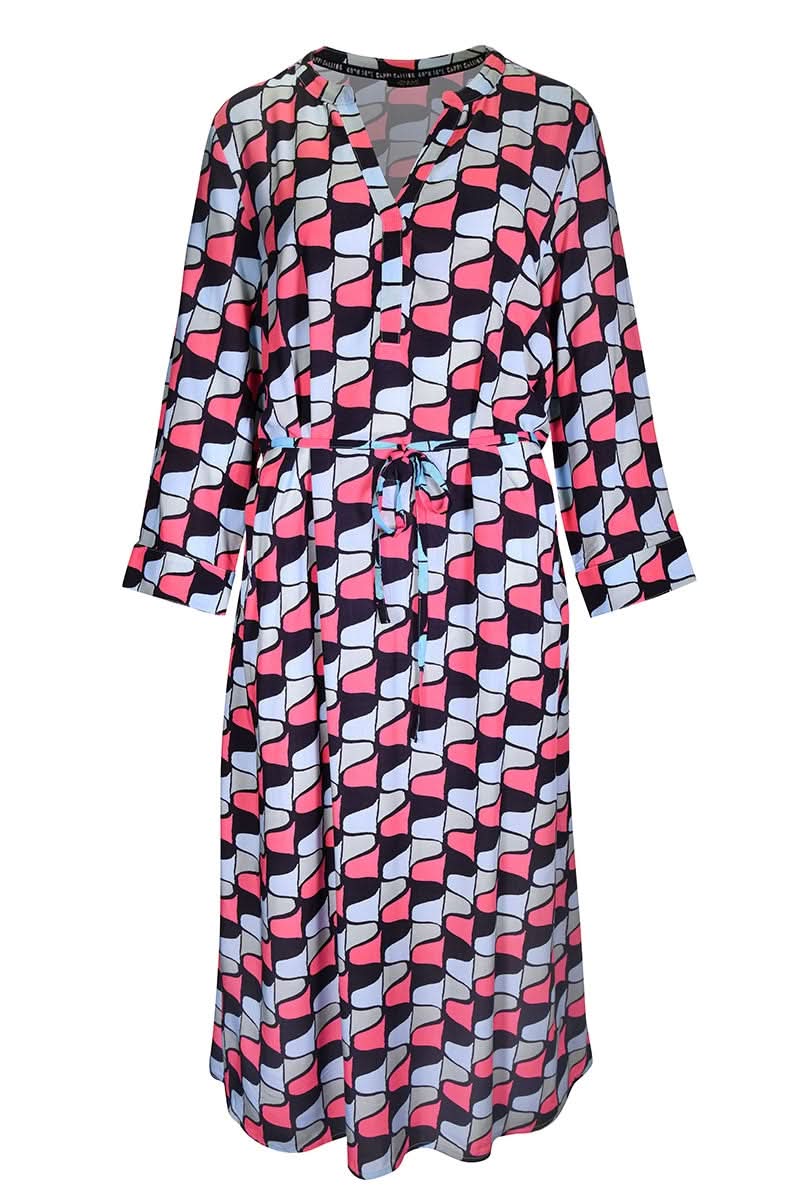 Long printed dress Size with adjustable waist