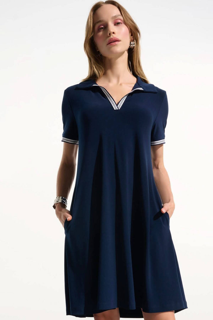 Polo dress with contrasting collar