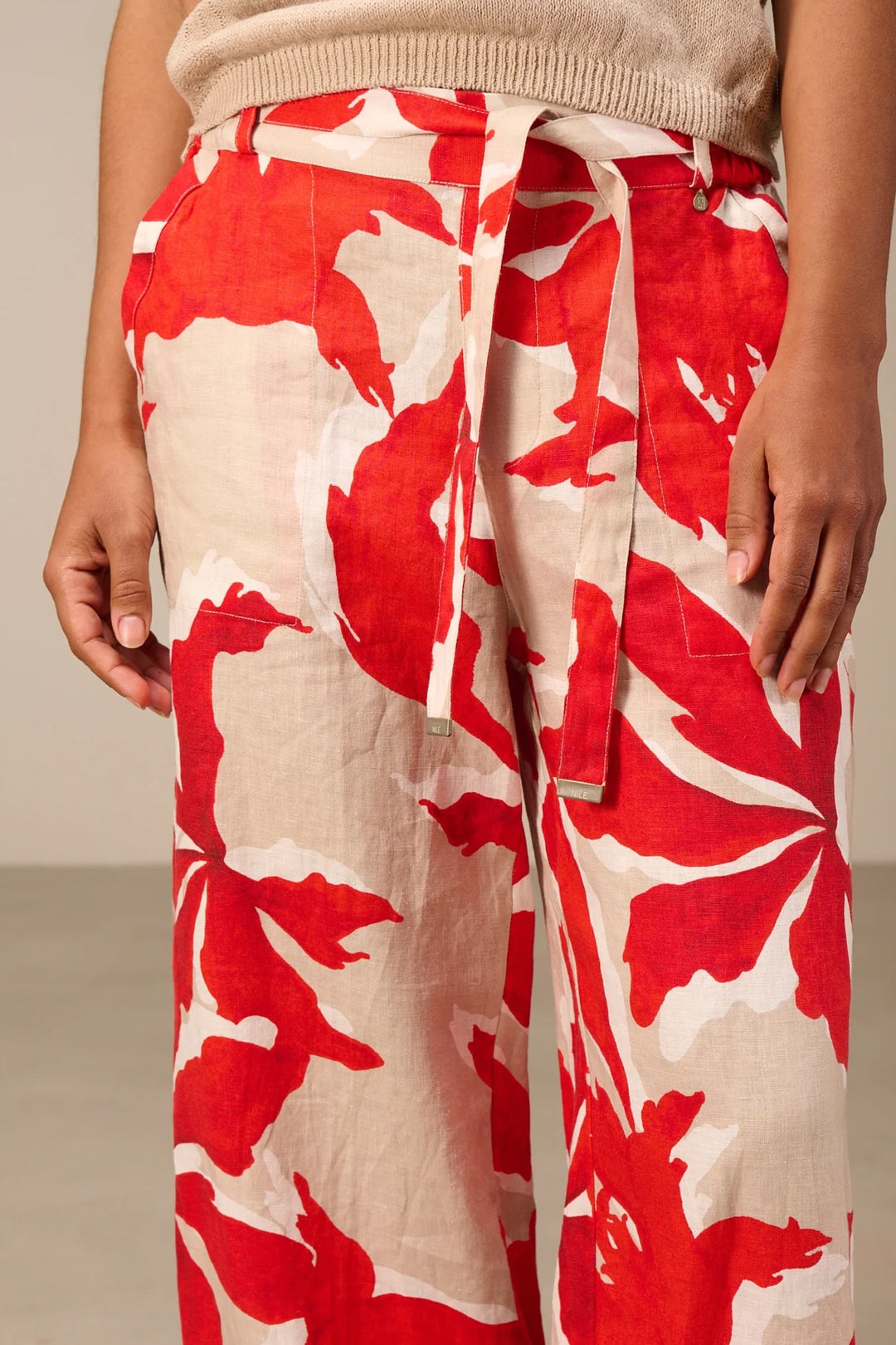 Pantalon large en lin