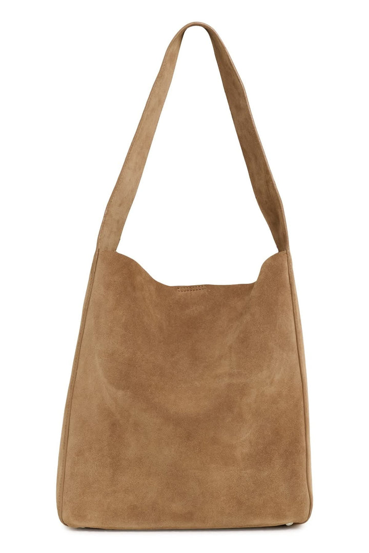 Sac cabas en cuir suédé Avika avec anse épaule, design souple pour un look élégant et décontracté.