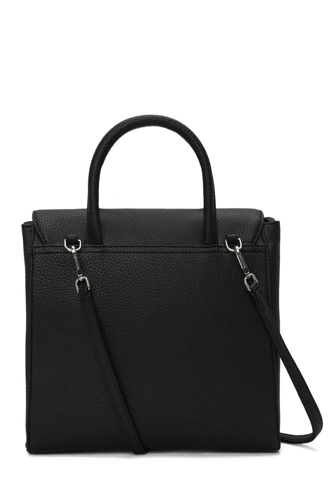 Sac à main Adelsm noir avec double poignée et bandoulière pour un style chic et fonctionnel.