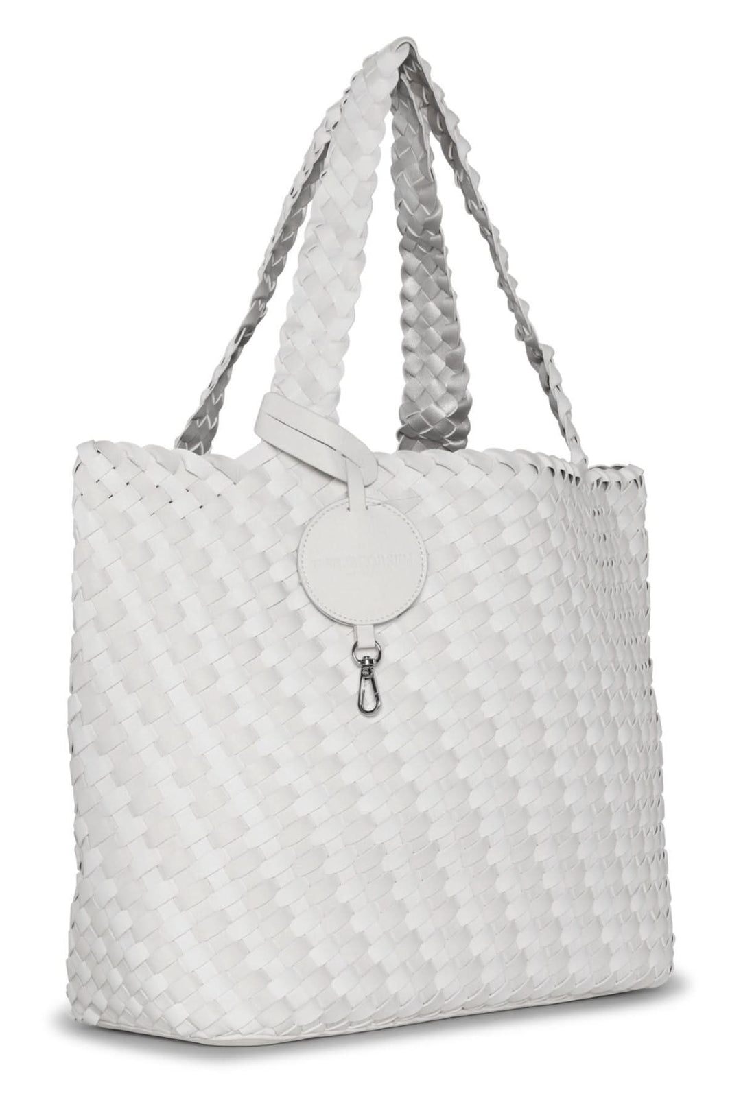 Sac réversible Ilse Jacobsen en design texturé, couleur blanche, avec anses confortables et motif élégant.