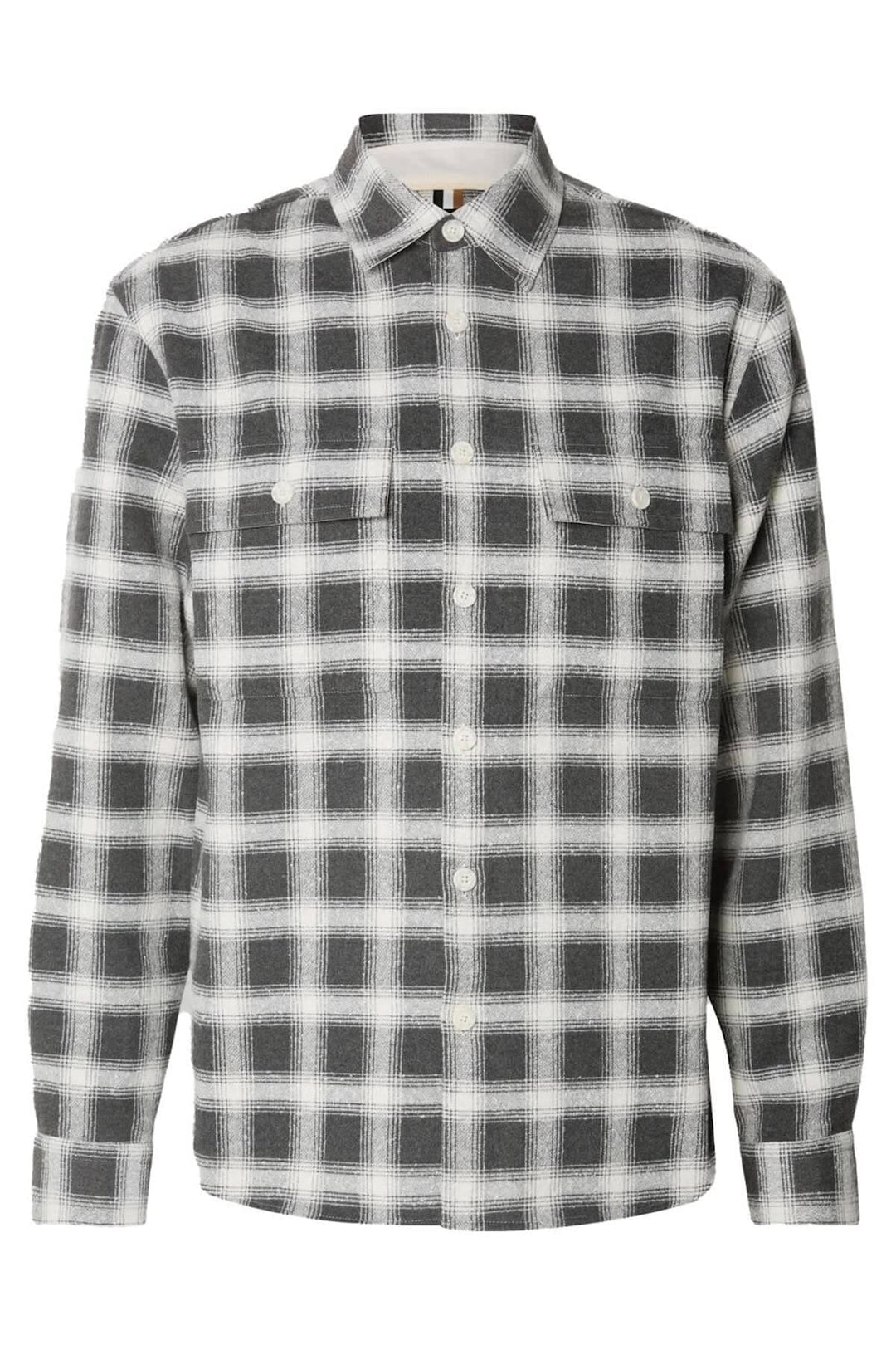 Surchemise à carreaux noir et blanc en flanelle BOSS, idéal pour superposer avec des looks d&
