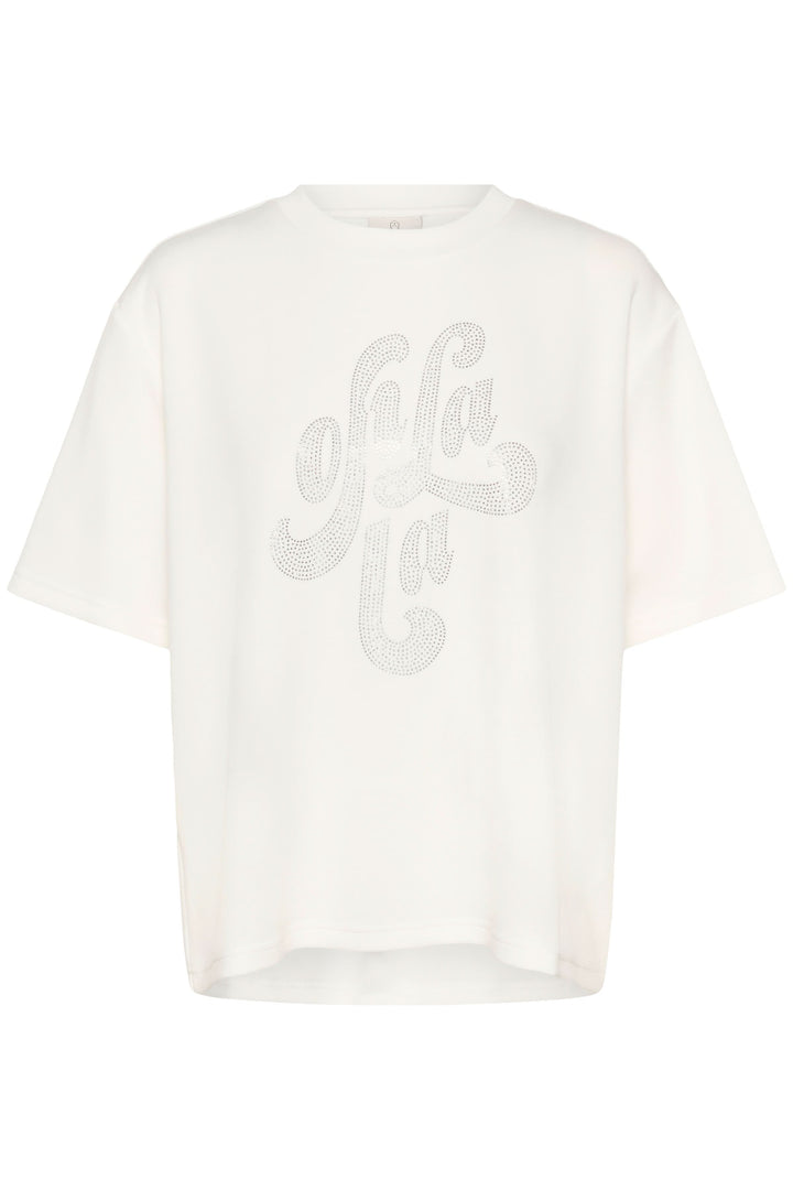 T-shirt Rosie à coupe ample avec motif décoratif élégant, parfait pour un look décontracté et moderne.