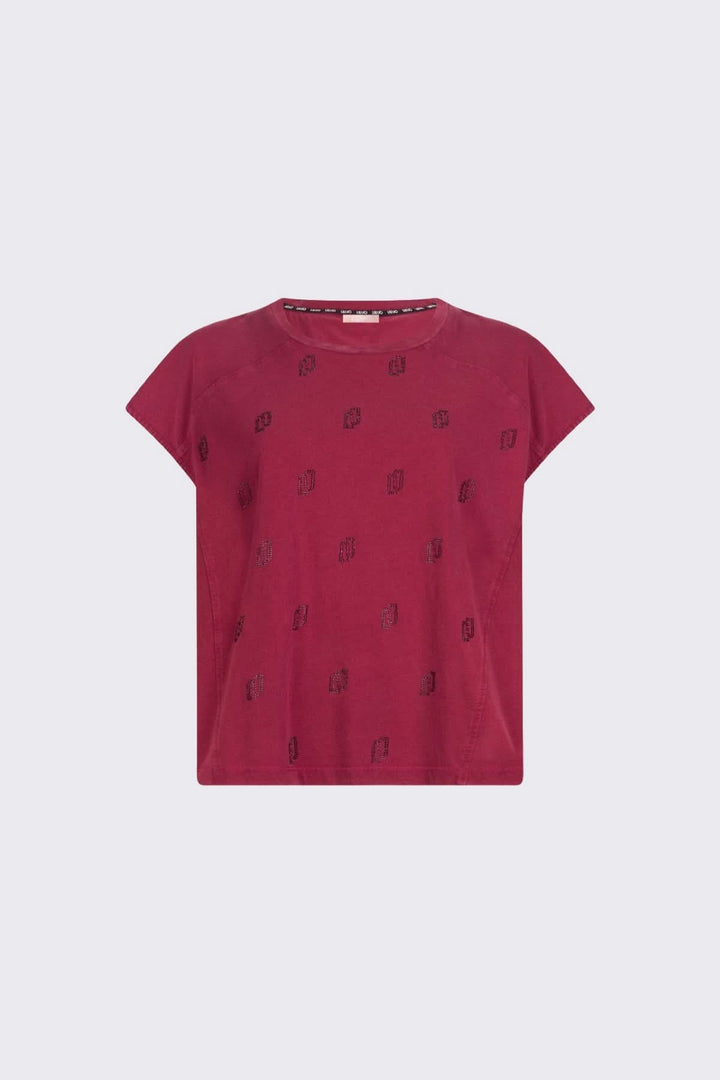 T-shirt imprimé à manches courtes, coupe droite, tissu léger, motif discret, idéal pour une tenue décontractée.