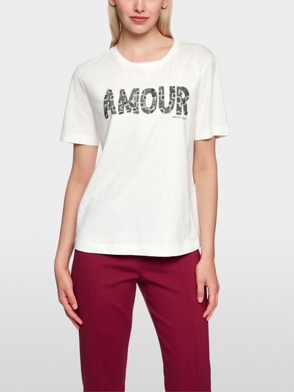 T-shirt à paillettes avec lettrage &