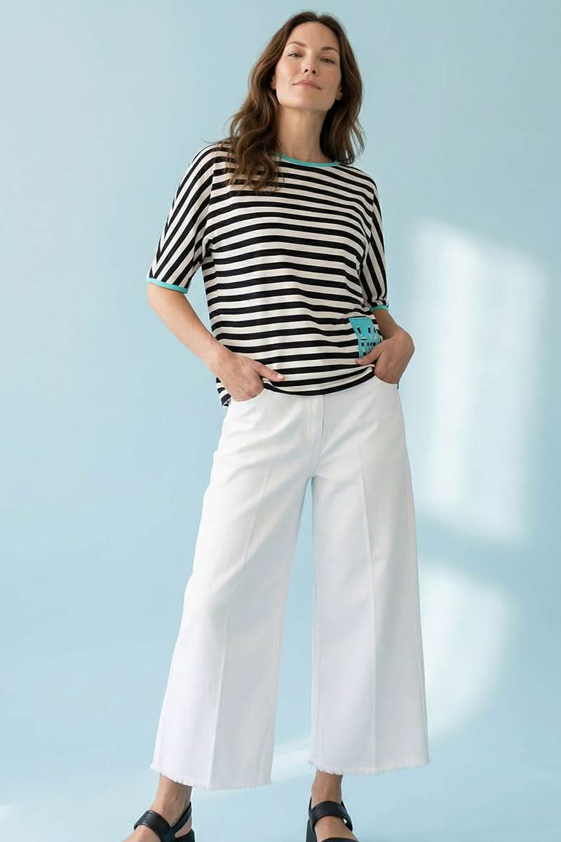 Striped T-shirt with patch detail