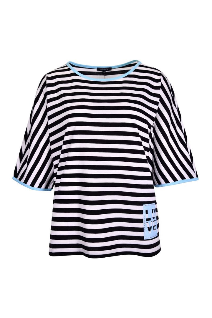 Striped T-shirt with patch detail