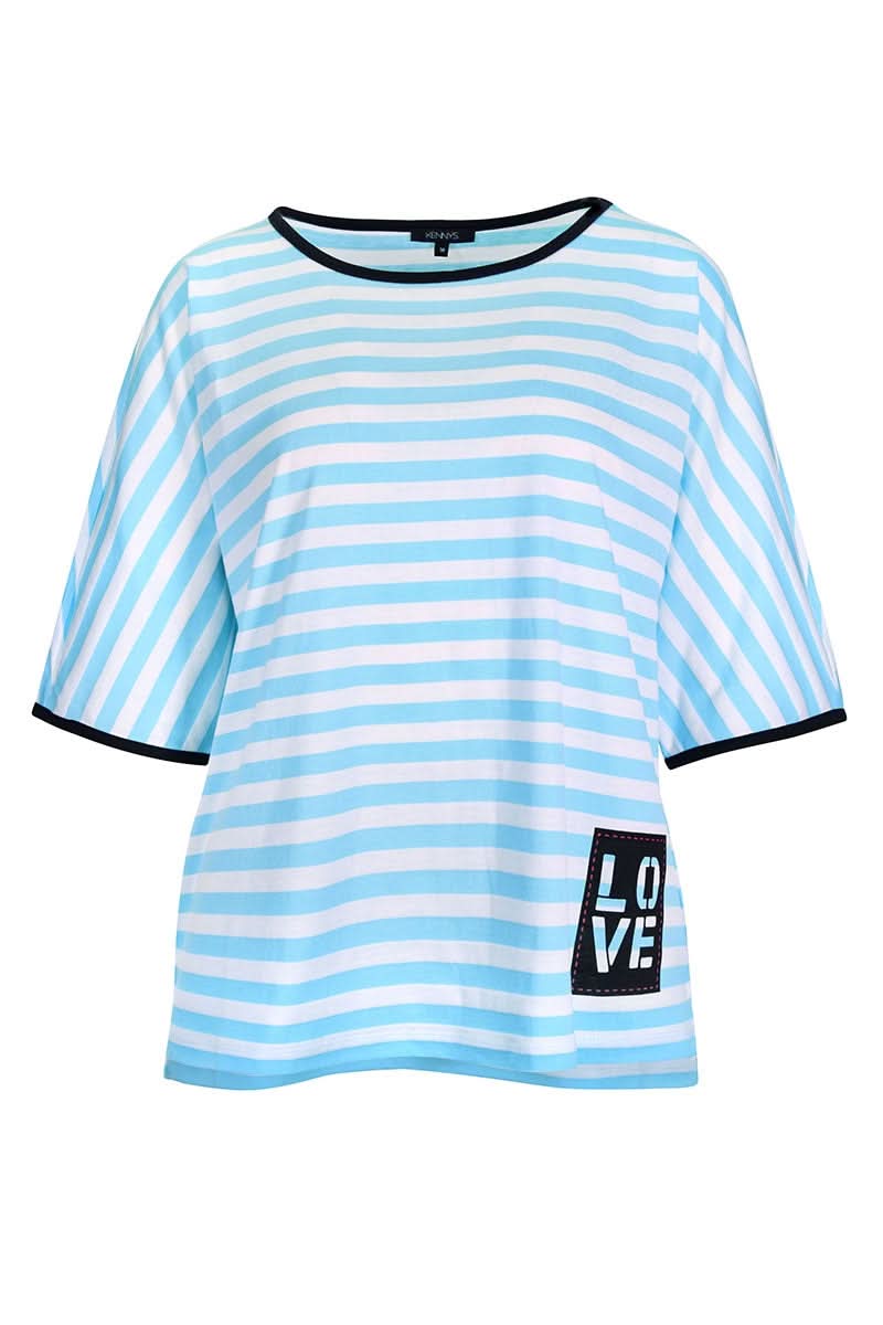 Striped T-shirt with patch detail