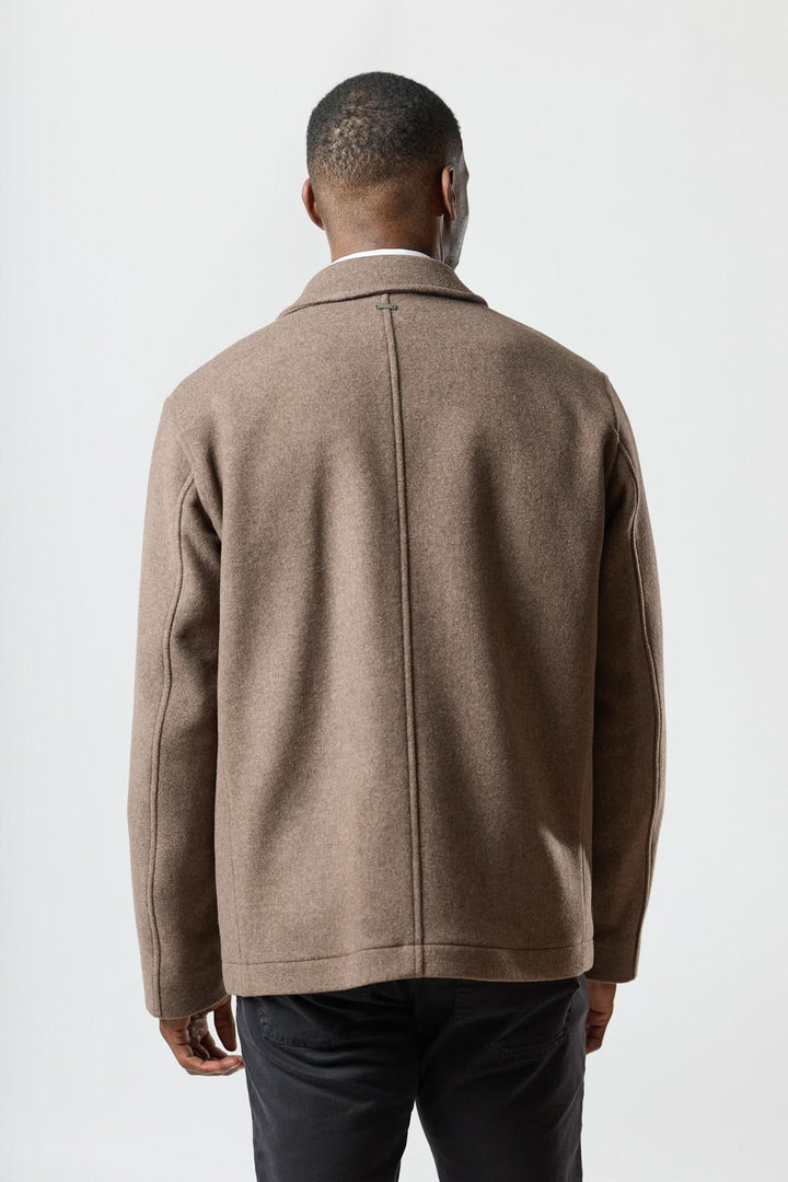 Wool jacket with patch pockets