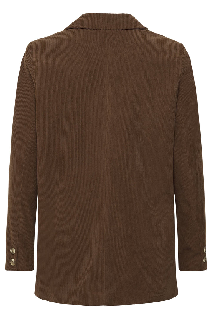 Veston Kanna en velours côtelé à bouton unique, vue arrière, élégance décontractée pour looks de bureau et week-end.