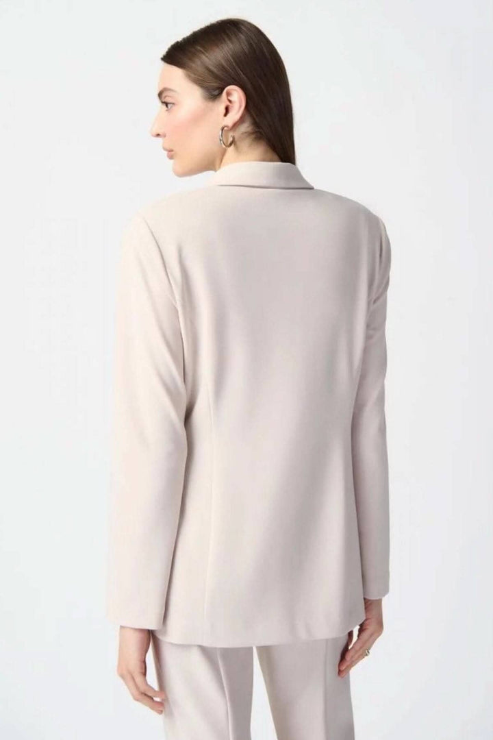 Veston long double boutonnière en tricot soyeux, vue arrière d&