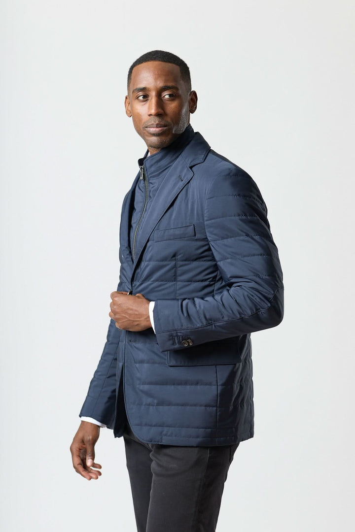 Quilted jacket with removable collar