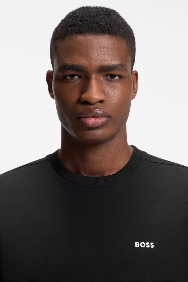 Stretch cotton T-shirt with logo