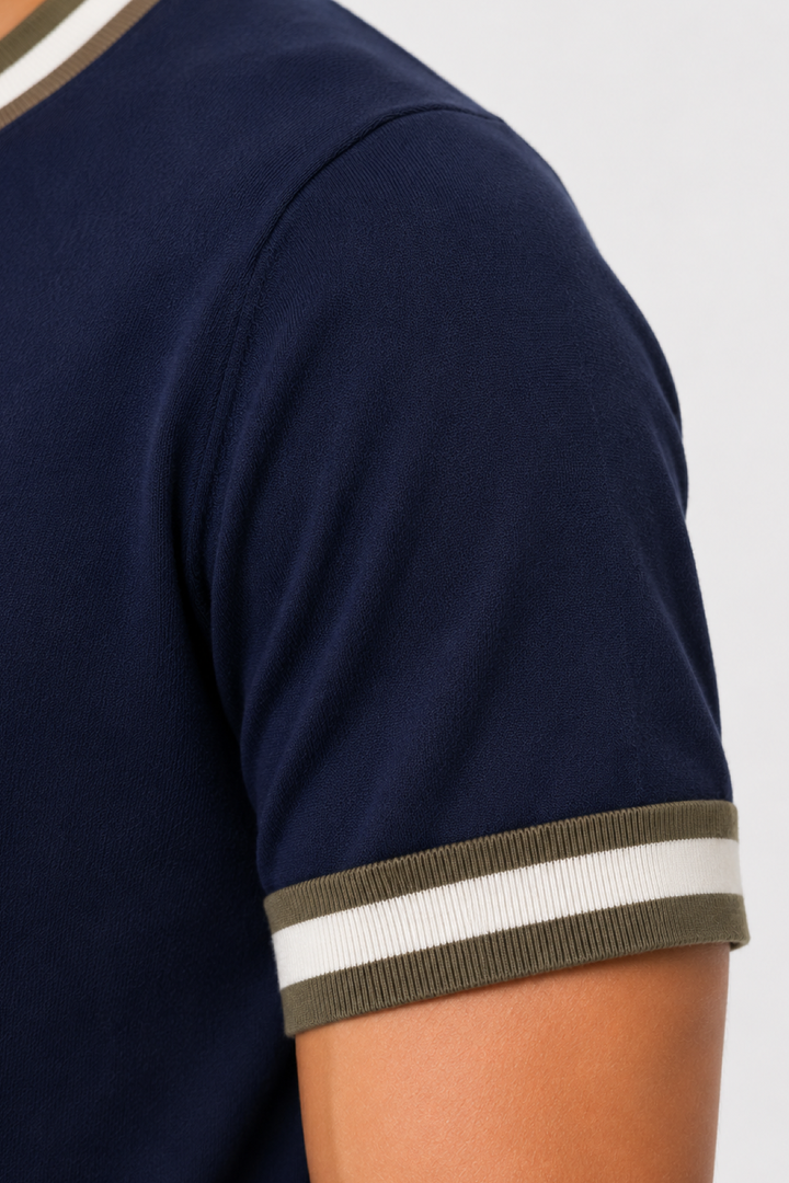 T-shirt contrastant en coton