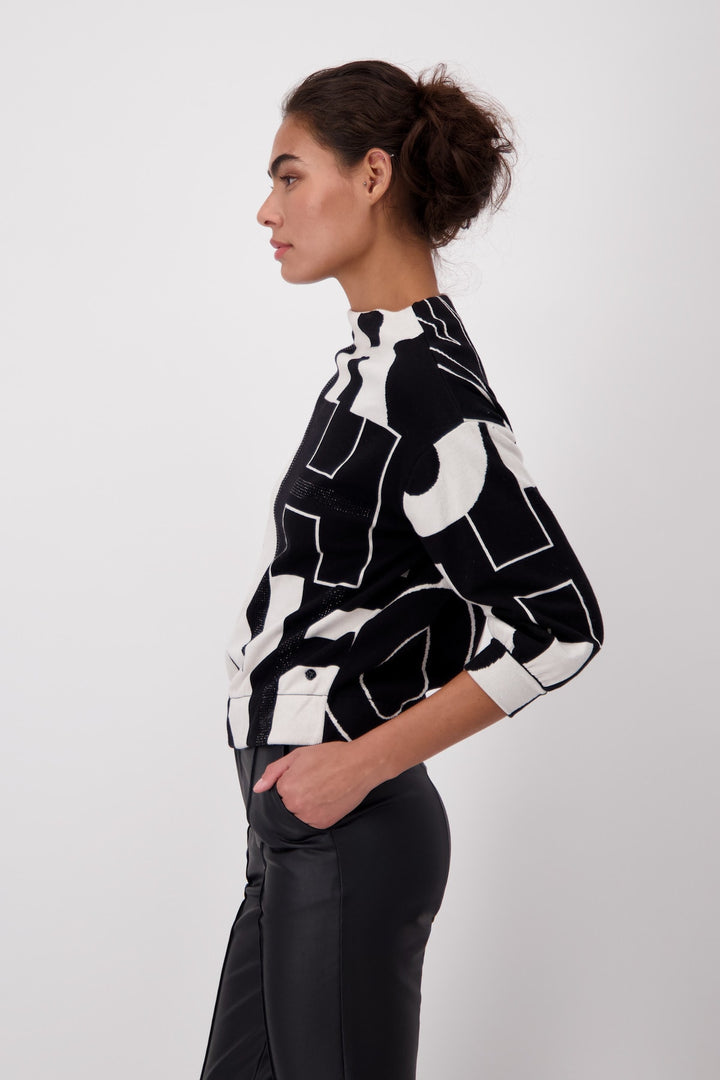 Pull jacquard avec lettrage