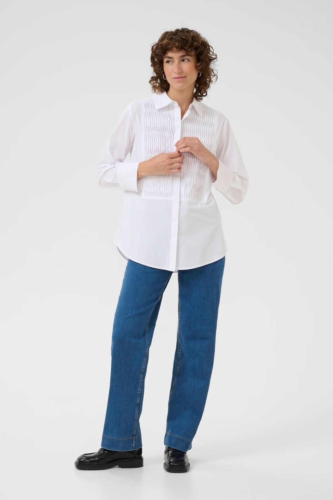 Chemise classique avec plis nervurés
