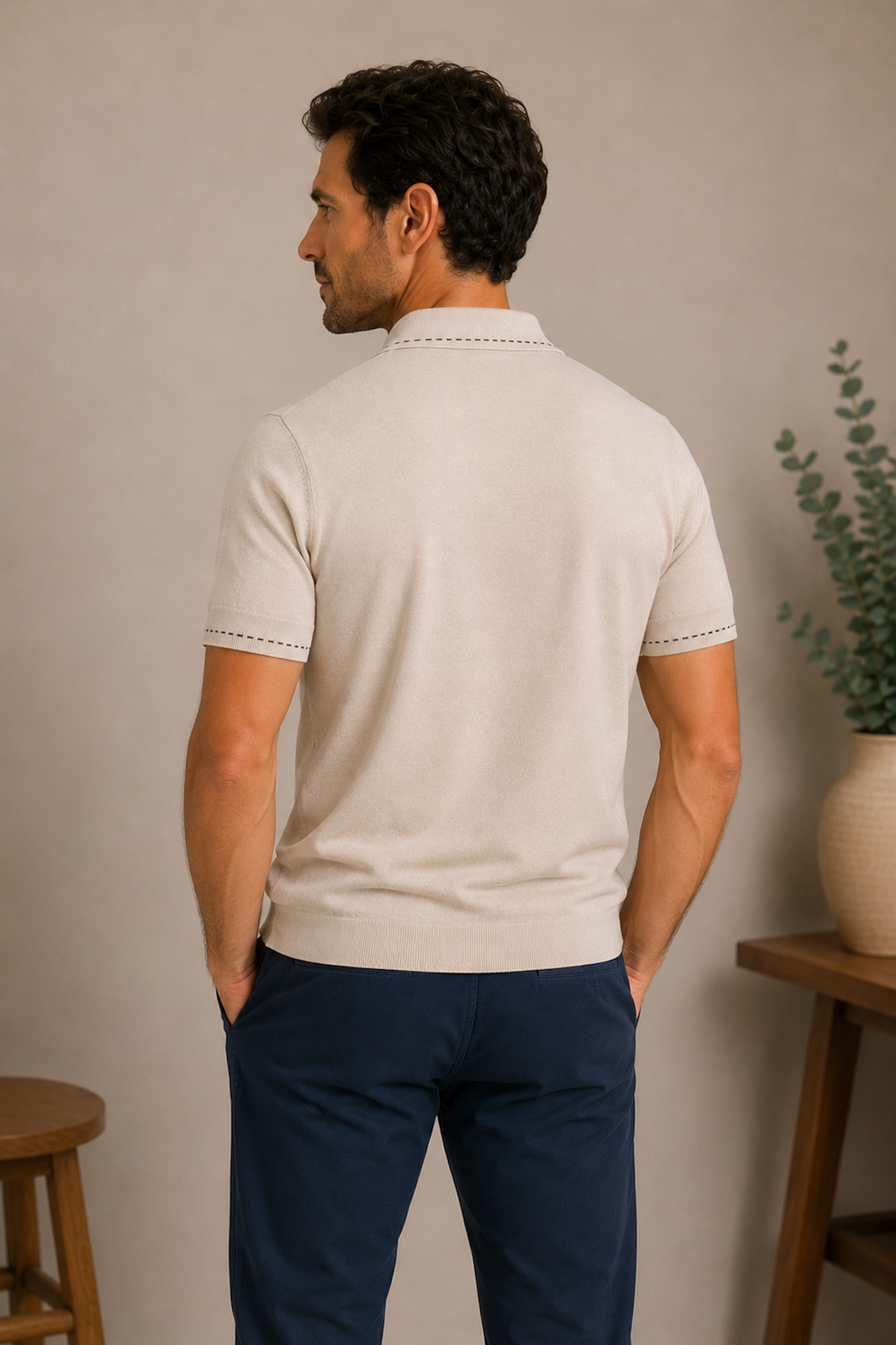 Silk and cotton polo shirt