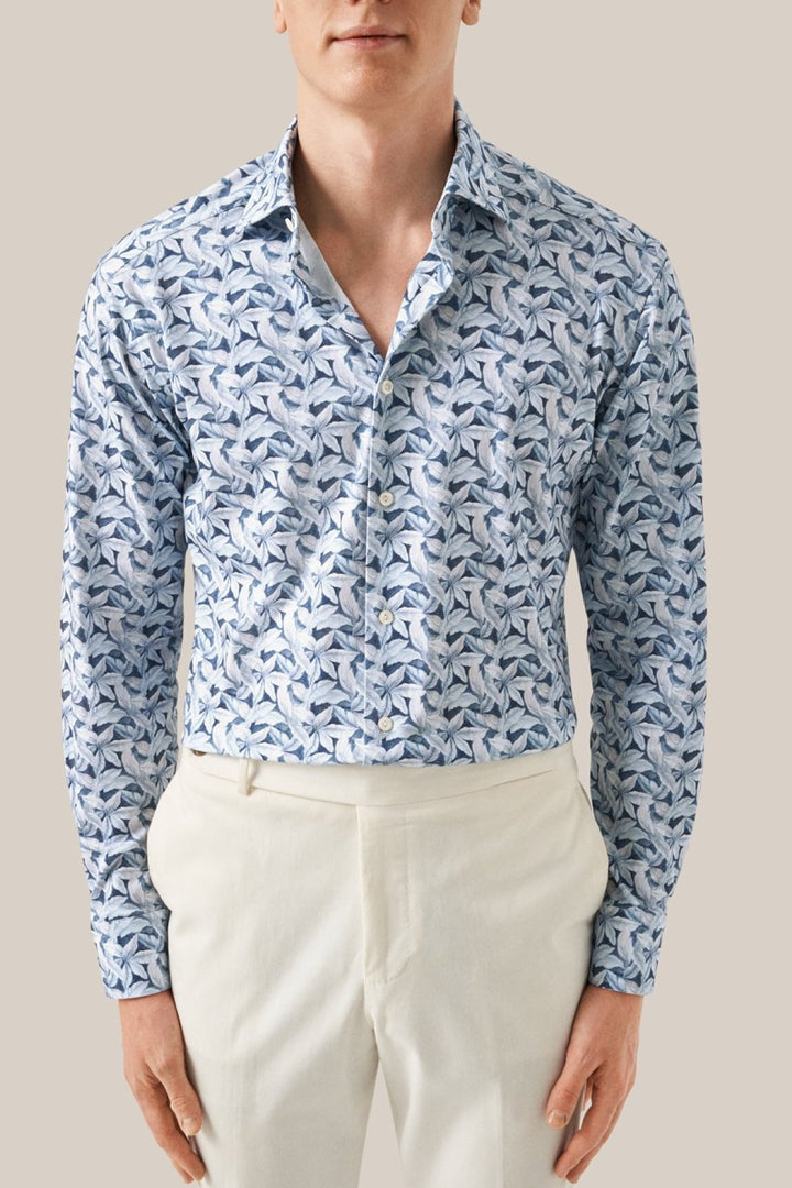 Four-way stretch cotton shirt