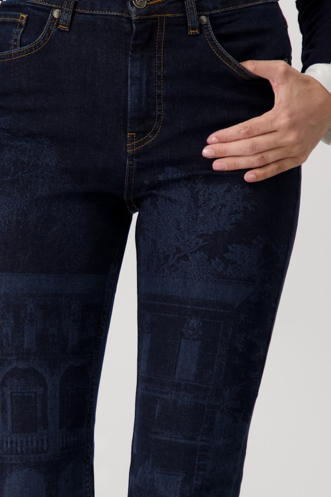 “English Garden” printed jeans