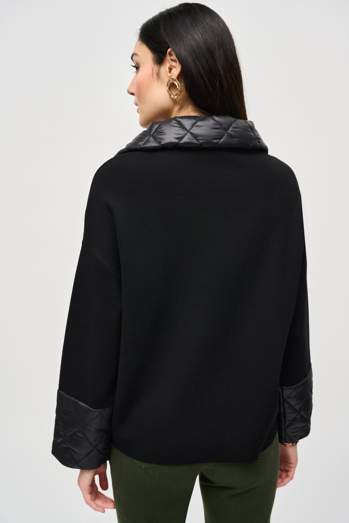 High-neck knit jacket